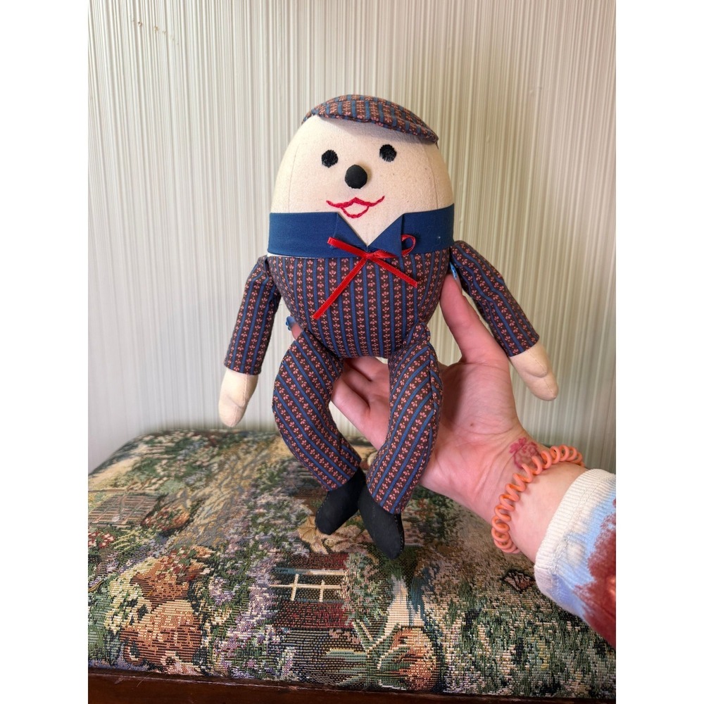 Vintage Handmade Humpty Dumpty Cloth Doll Shelf Sitter Nursery Decor
